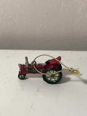 Vintage Miniature Red Tractor Green Wheels Christmas Ornament  • $10