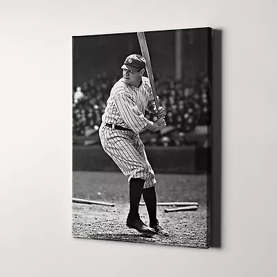 Babe Ruth 1920s MLB New York Yankees Baseball Canvas Wall Art Print • $49