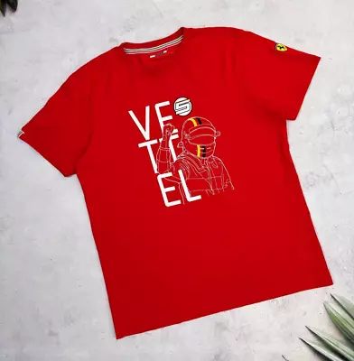 Scuderia Ferrari Racing T-Shirt Sebastian Vettel Formula 1 Red Color Size Large • $55