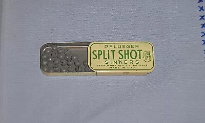 Pflueger Split Shot Sinkers Vintage Small Metal Tin With Sinkers Old Fishing • $6.99