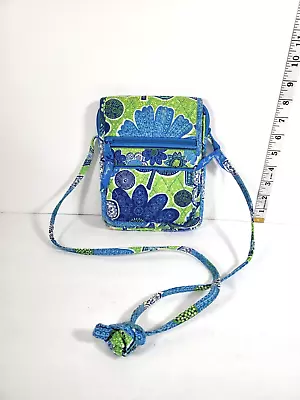 Vera Bradley Doodle Daisy Mini Hipster Crossbody Organizer Bag Blue Green Floral • $12.50