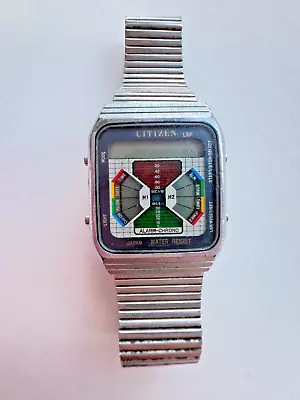 Vintage Citizen DQ-5152 Colour Graphic LCD Digital Watch 1985 - Japan - D042 • $50.52