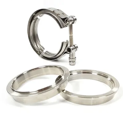 3  V Band Clamp 76mm Stainless Steel Turbo  Female Male Flange Kits Universal • $31.99