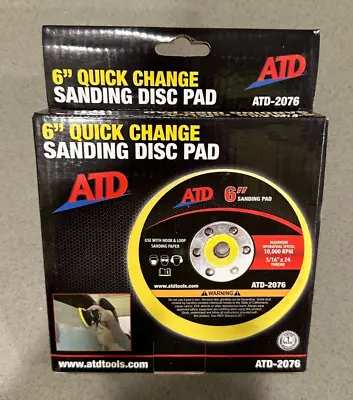 ATD 2076 6  PSA Sanding Disc Pad 6 Inch DA Sander Stick Paper Type Disk Pad • $15.99