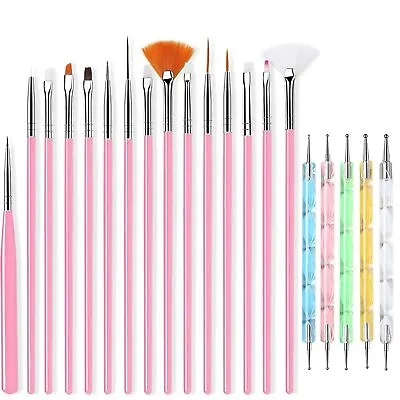 20 Pieces Nail Art Brushes Nail Tips Nail Supplies Manicure Design Tools Gifts • $9.99