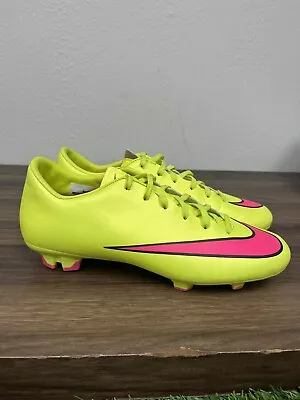 Nike Men Mercurial Victory V FG Soccer Cleat Black/Hyper Pink/Volt Size 7.5 • $39.99