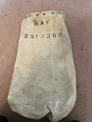 £10 • Buy Vintage 1940s WWII RAF UK Royal Air Force  Ministry Sausage Uniform Kit Bag