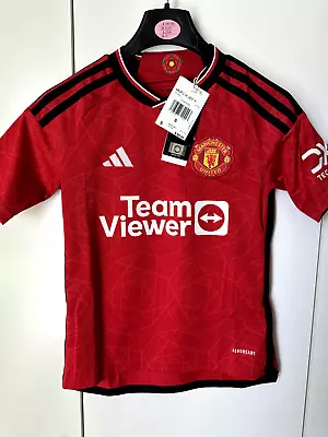 NEW Adidas Manchester United 23/24 Home Jersey Kids Boys Youth Small 9-10Y 140 • $64.99