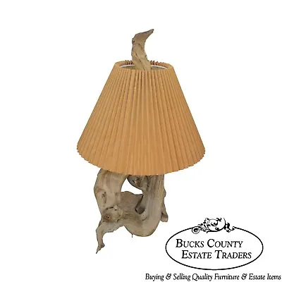 Driftwood Mid Century Modern Table Lamp W/ Shade • $695