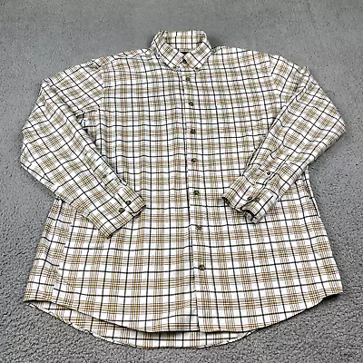 Cabela's Long Sleeve Button Shirt Men's XLT Brown White Plaid • $17.09