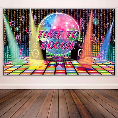 £26.39 • Buy 70s Theme Party Decoration Disco Backdrop Banner 60's 70's 80's Photo Booth NEW
