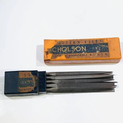 $34.95 • Buy Set Of 12 Vintage NICHOLSON 2 XF 6-1/4  Round Handle Needle Files In Case