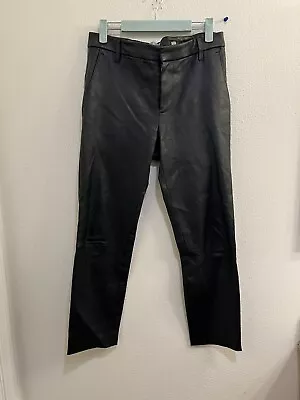 Vince Black Straight Leg Lamb Leather Pants Size 6 • $149.95