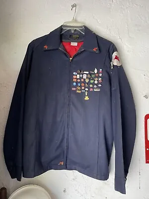 Mobil Oil Gas Service Filling Station Attendant Vintage Jacket W Pins • $299