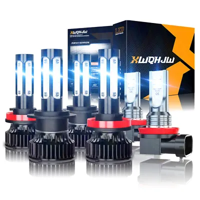 6X H7+H11+H11 Combo LED Headlight High/Low Beam + Fog Light Bulbs Conversion Kit • $33.24