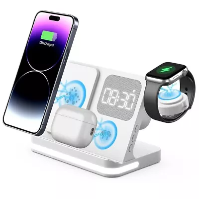 SPGUARD Wireless Charger 4 In 1 Dock Station With Alarm Clock  IPhone • £25