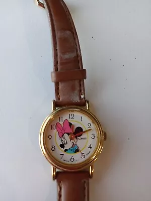 DISNEY-MINNIE MOUSE Vntg Watch By Lorus Quartz • $12.99