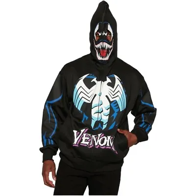 Marvel Venom Zip Up Hoodie Over The Face Mask - Black Men's XXL  - Halloween😈 • $40