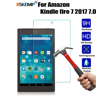 For Amazon Kindle Fire 7 HD 10 HD 8 2017 Tempered Glass Screen Protector Glossy • $12.02