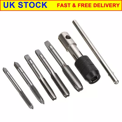 6PCS Metric M3 M4 M5 M6 M8 And Die Tap Wrench & Chuck Set Tool T-Handle • £4.98