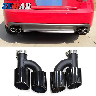 Car Exhaust Tips For Audi A4 A5 A6 A7 Up To S4 S5 S6 S7 Rear Muffler Tail Pipes • $171.03