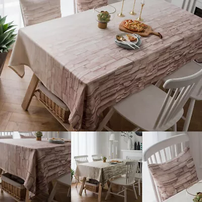 Print Tablecloth Rectangle Coffee Table Cloth Covers Dining Kitchen Decor • $14.66