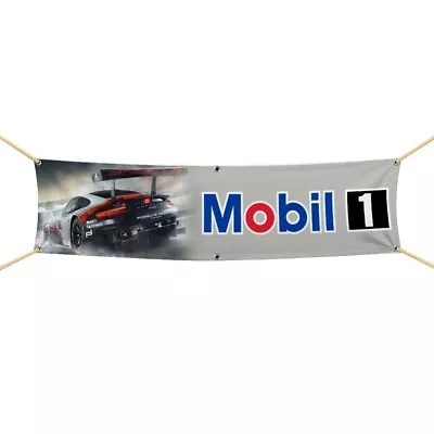 Large Banner Flag 5.5x1.3ft [Mobil 1]garage Room Decora 15876 • $15