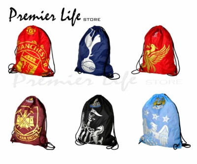 Football Gym Bag-Barcelona Manchester Liverpool Tottenham Chelsea Juventus More • £9.50