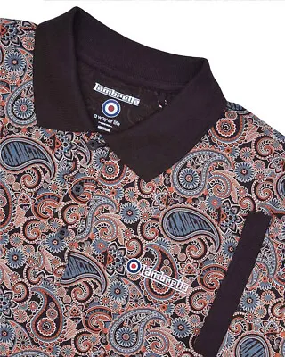 Lambretta Mens Classic Paisley Retro Mod Ska Casual Polo Shirt Sizes M To 4XL • £21.99