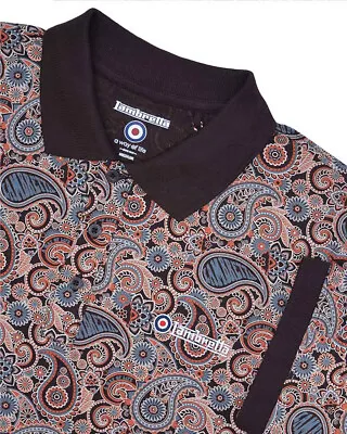 Mens Lambretta Classic Paisley Retro Mod Ska Casual Polo Shirt Sizes M To 4XL • £21.99