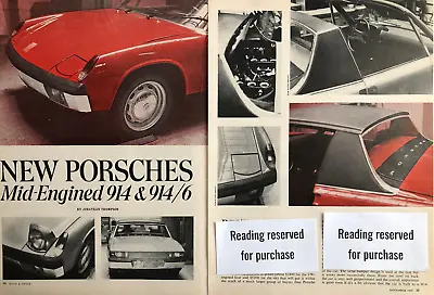 Vintage 1969 Porsche 914 Original Article / Ad IP134 • $5.45
