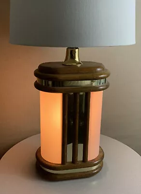 Vintage Mid Century Danish Modern Deco Acrylic Light Up Base Circa 1986 Lamp • £145.96