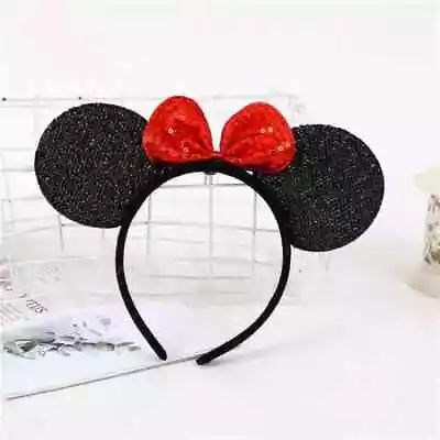 1pc Mouse Ear Headbands Hair Bands For Women Mouse Ears With Red Bow Headband B • $8.25