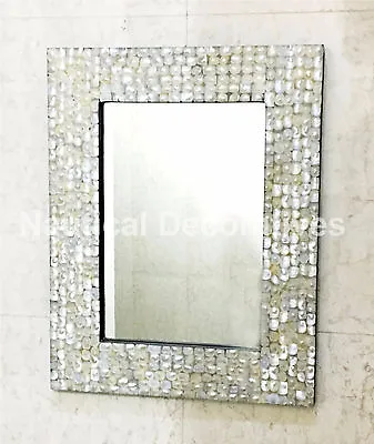 Mother Of Pearl Inlay Frame Mirror Handmade Round Wall Home Decor • $76.05