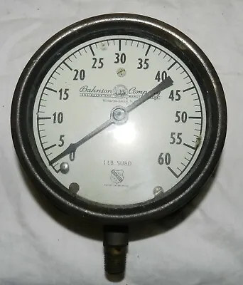 Vintage Ashcroft Brass Pressure Gauge Bahnson Company Winston-Salem NC • $69.66