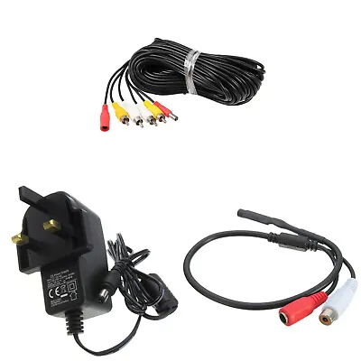 10M Add On High Gain Audio Covert Microphone Kit For CCTV Camera Security System • £16.49