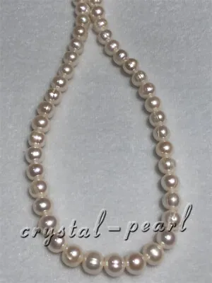 19  GENUINE AAA 9-10 MM Cultured Akoya WHITE PEARL NECKLACE 14K Gold Clasp • $34.99