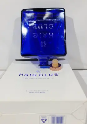 EMPTY Haig Club Scotch Bottle Cobalt Blue With Original Box • $32