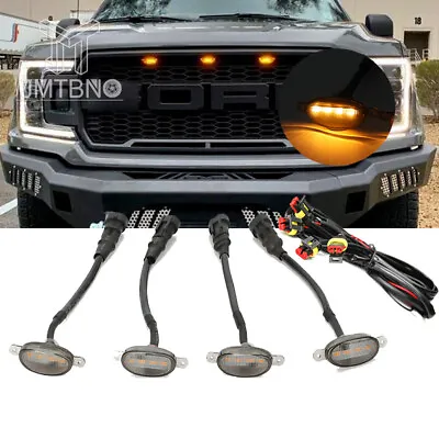4X Smoked Lens Amber LED Front Grille Running Lights Truck SUV For Ford F150 TB • $15.67