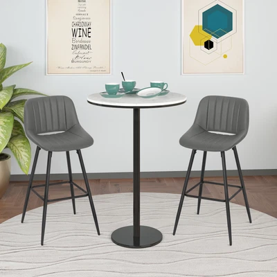 £51.99 • Buy 1/2x Kitchen Bar Stool W/ Backrest Footrest Linen Padded High Counter Barstool