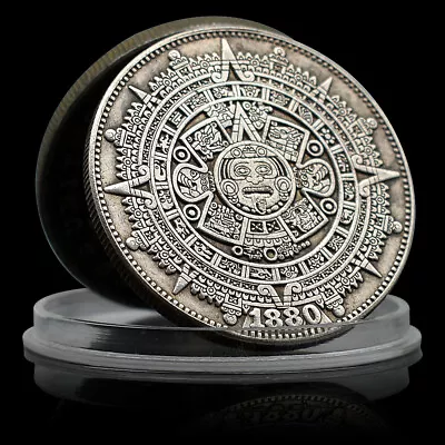 Mayan Symbols Nickel Coin 1880 Aztec Gold Calendar Retro Token Seal Souvenir • $3.80