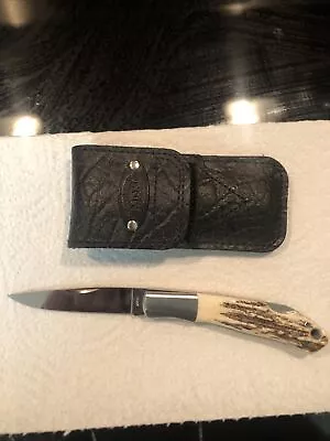 Vintage Moki ATS34 Stag Lockback Knife • $359.99