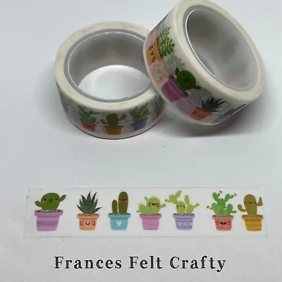 15mm Happy Cactus Colourful Washi Tape • £2.75