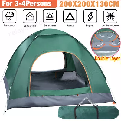 2-4 Man Full Automatic Instant Pop Up Camping Tent*Family Outdoor/Hiking Shelter • £19.59