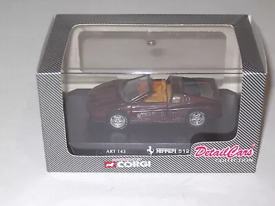 Ferrari 512 TR Spider 1991 Burgundy Diecast 1:43 Detail Cars 145 • £4.99