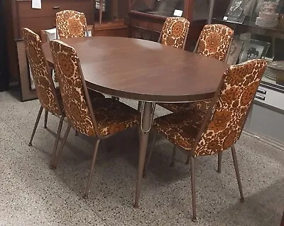 Mid Century Dining Set With 6 Chairs MCM Near Perfect! • $165