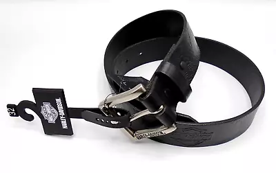 Harley Davidson Everlast Black Leather Belt Mens Size 32 • $44.06