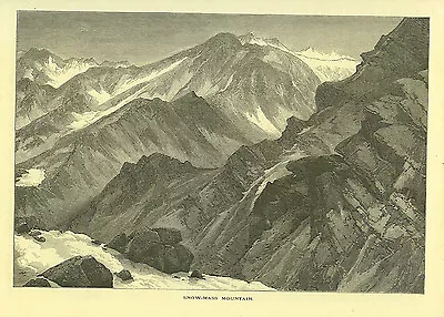  Colorado Antique Snow-Mass Mountain  1874 Thomas Moran Print CLASSIC ART ! • $8.99