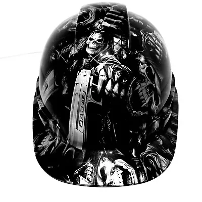 $49.99 • Buy Hard Hat Custom Hydro Dipped ,GRIM REAPER SHOOTER STEEL GREY  OSHA APPROVED