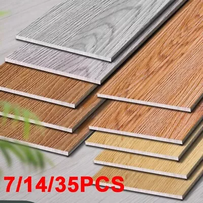 1-5m² Vinyl Floor Planks Wood Effect Flooring Tiles Self Adhesive Kitchen Floor • £12.98